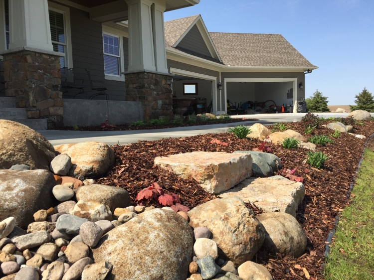 Colorful perennial plantings for a gorgeous entrance to the "Farm overlook" project