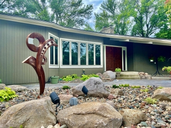 Large 5-piece paver patio with Eden natural stone border.