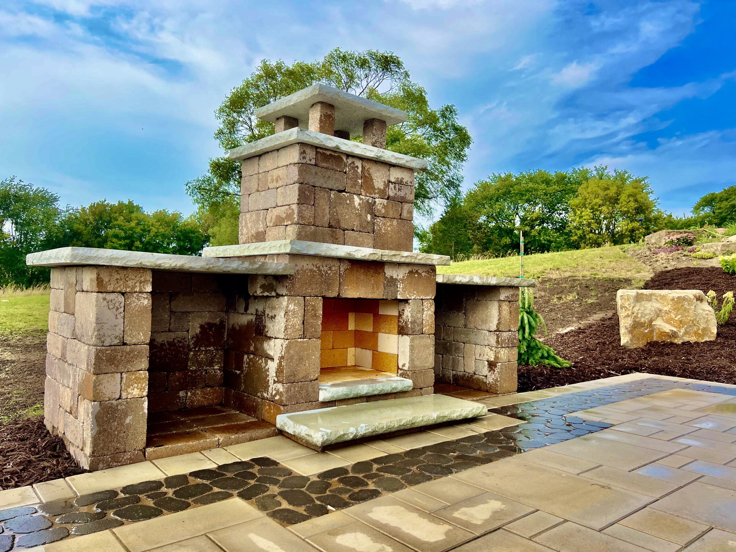 Fire pit and fireplace installation